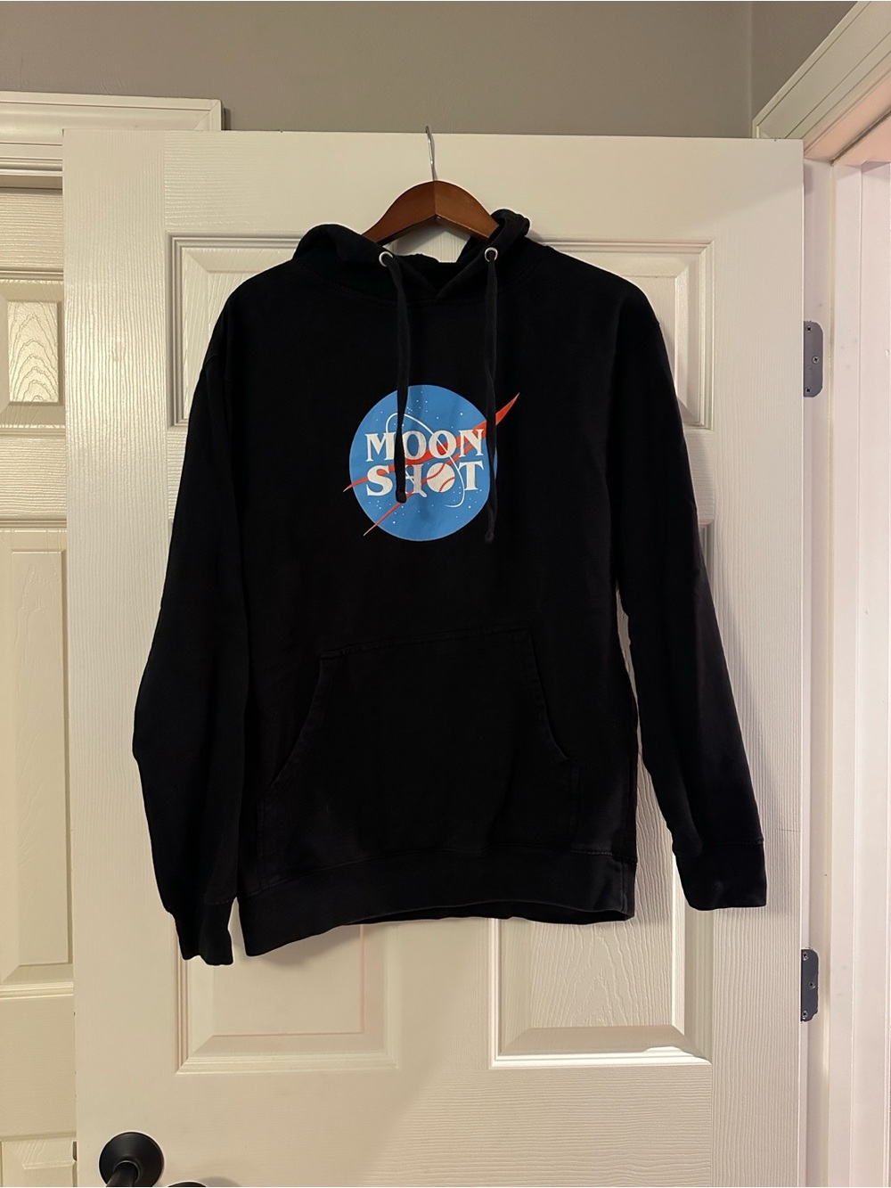 Baseball Lifestyle 101 Moon Shot Black Graphic Hoodie Sweatshirt Men’s Medium
